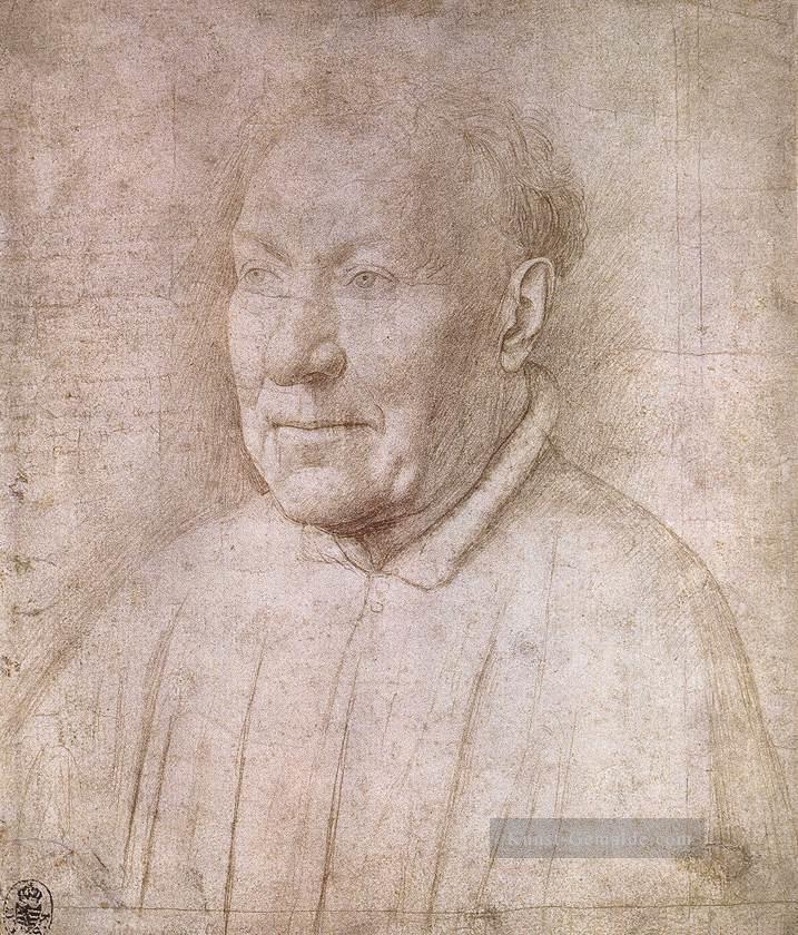 Porträt von Kardinal Albergati Renaissance Jan van Eyck Ölgemälde